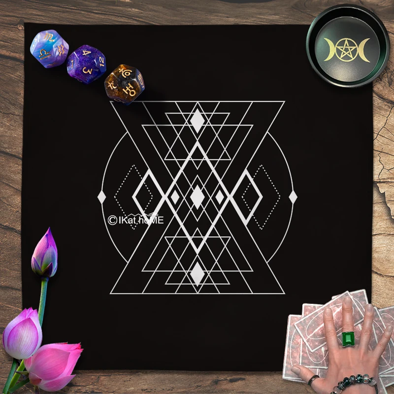 Magic Array Sacred Geometric Tarot Tablecloth Velvet Altar Cloth Spiritual Crystal Pendulum Witchcraft Astrology Oracle Card Pad