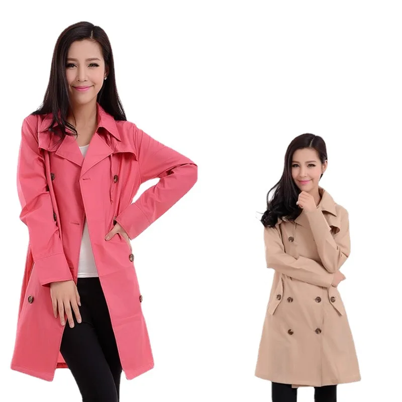 fashion raincoat women's Japan lightweight breathable waterproof jacket Korea foreign trade double-breasted trench coat