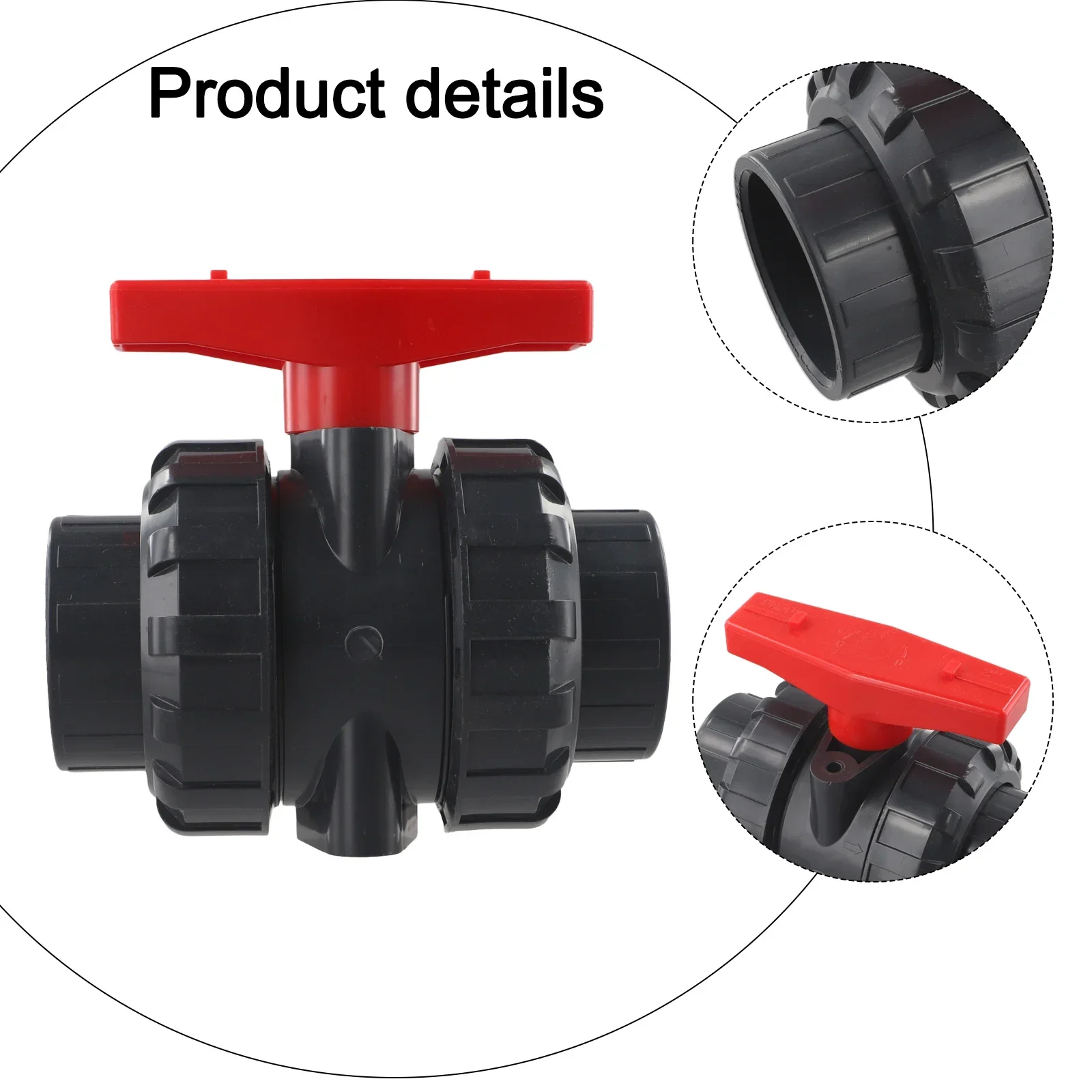 Double Union Socket Valve 2 Inch Ball Valve Plumbing Application 150 PSI Rating Acid And Alkali Resistance Easy Maintenance