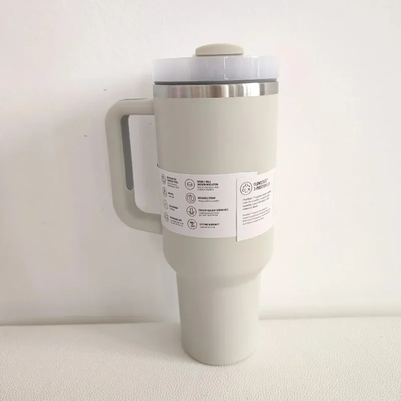 Gobelet isotherme sous vide en acier inoxydable avec paille, tasse à café thermique, tasse de voyage glacée, extérieur, 40oz