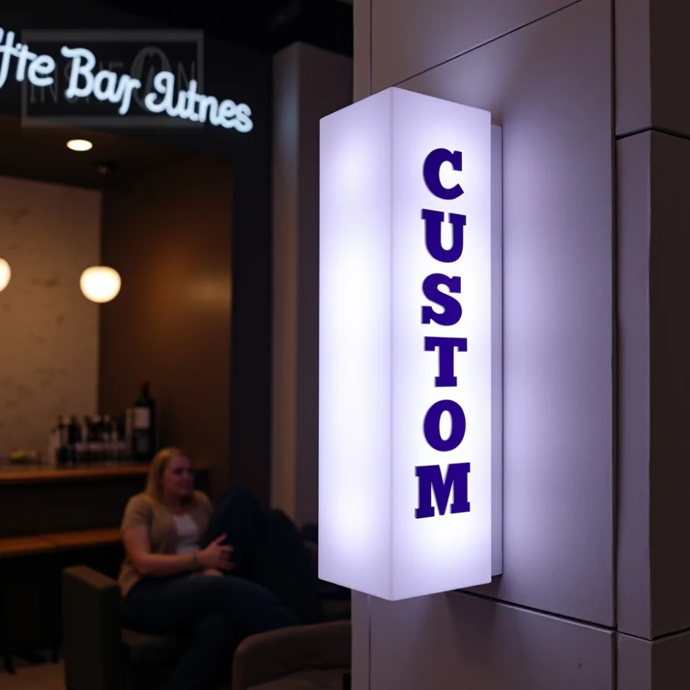 Custom LED Light Box for Business Sign Outdoor Waterproof Acrylic Storefront Signage Wall Mounted LED Light Display