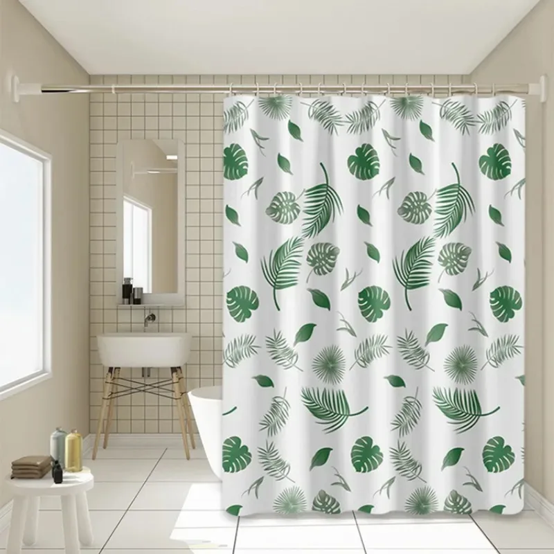 

Bathroom Shower Curtain Waterproof Bathtub Bathing Curtains Easy Clean and Wipe PEVA Curtain with Hooks