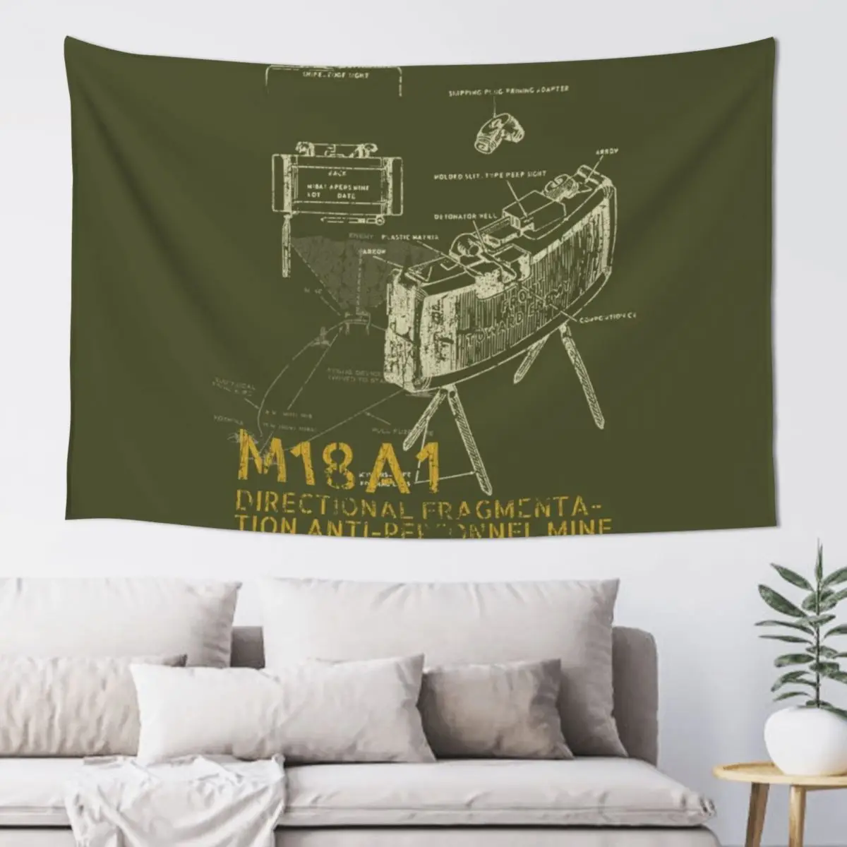 

M18A1 Claymore Anti-Personnel Mine Tapestry Home And Comfort Decor Decoration Room Wall Decoration Tapestry