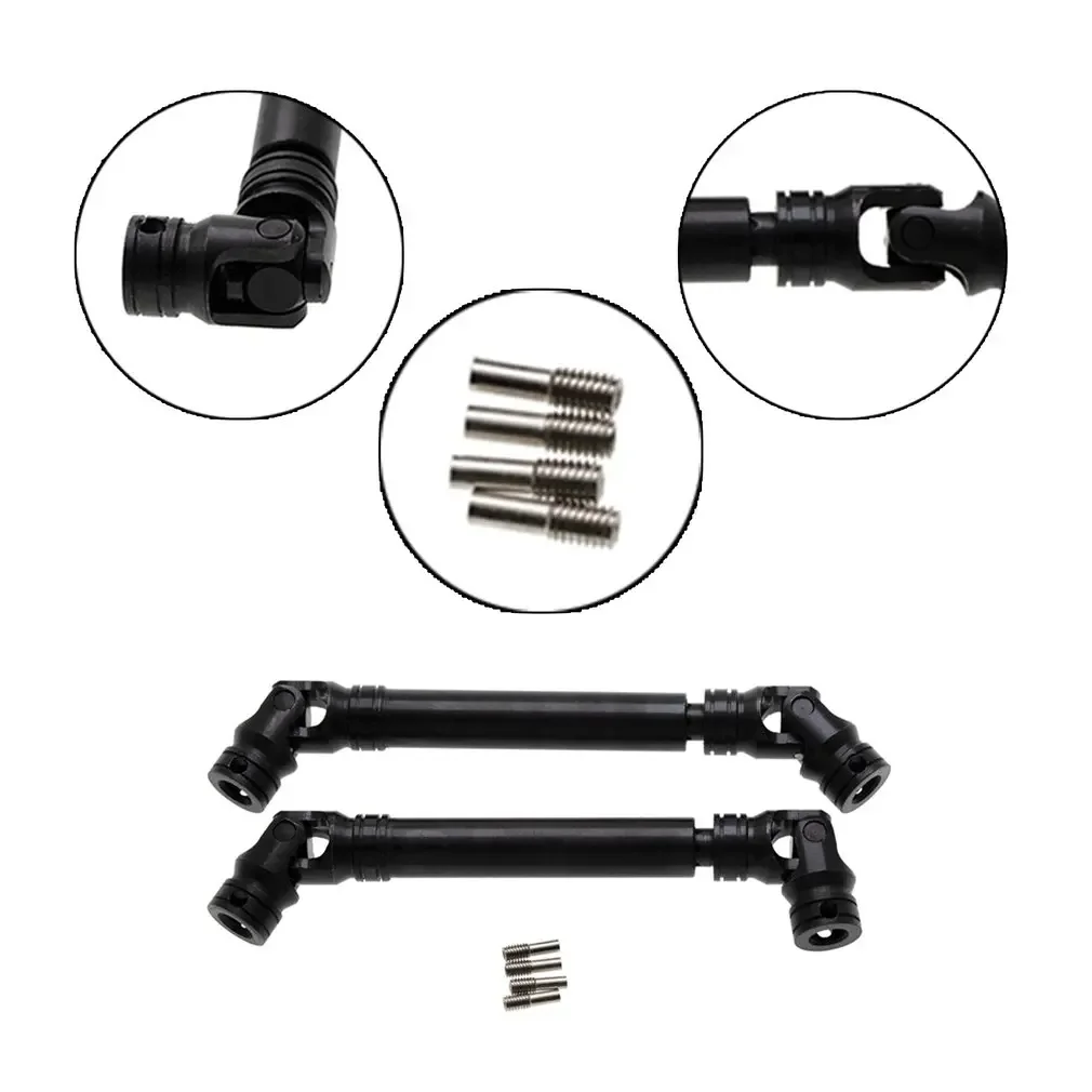 Eixo de transmissão ranhurado metálico, Crawler RC, Distância entre eixos Axial, SCX10, SCX10 II, Acessórios de peças, 107-159mm, 313mm, 2 peças