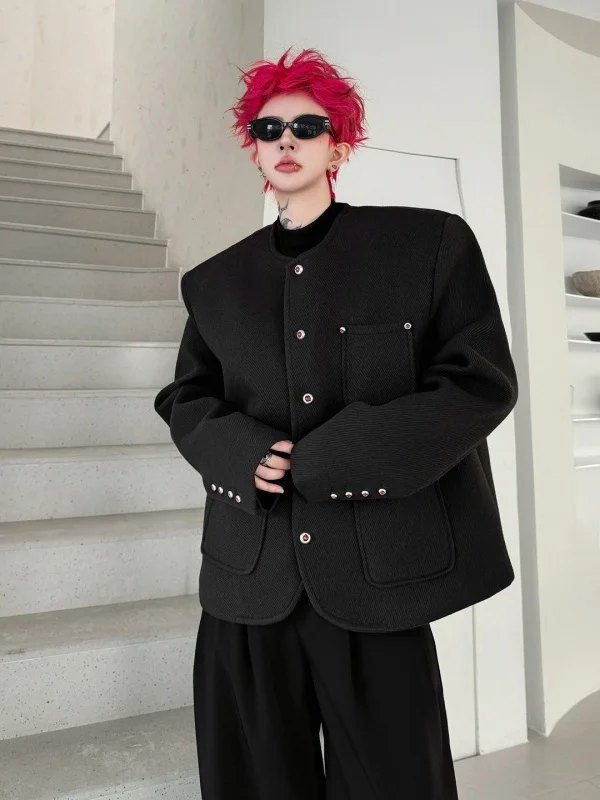 

TANGZ STUDIO Теплая зимняя куртка-костюм ручной работы с бриллиантовыми пуговицами из хлопка для детей, повседневное модное пальто