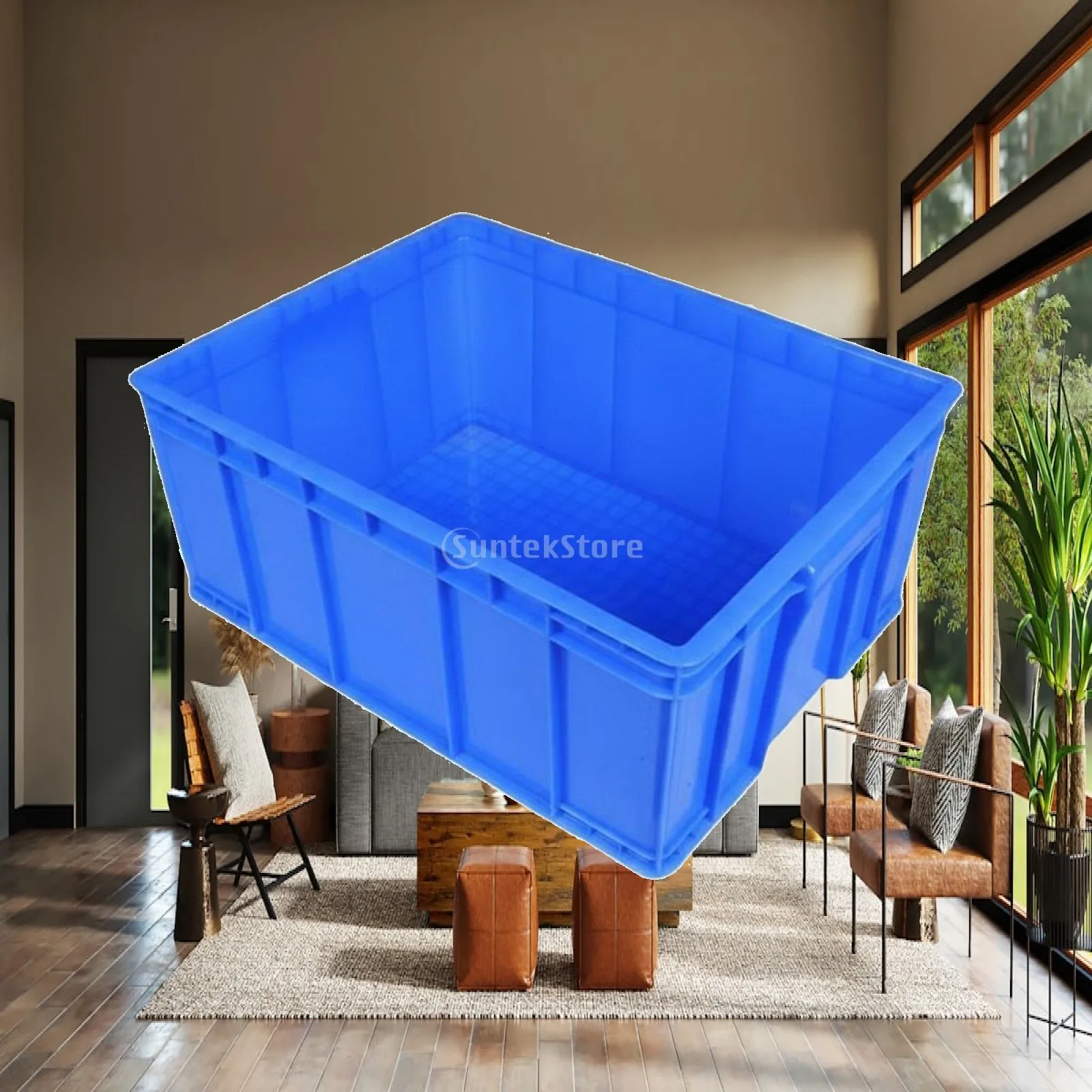 Heavy Duty HDPE Industrial Storage Crate Stackable Tote Bin for Factory Warehouse Logistics Parts Tools Supplies Organization