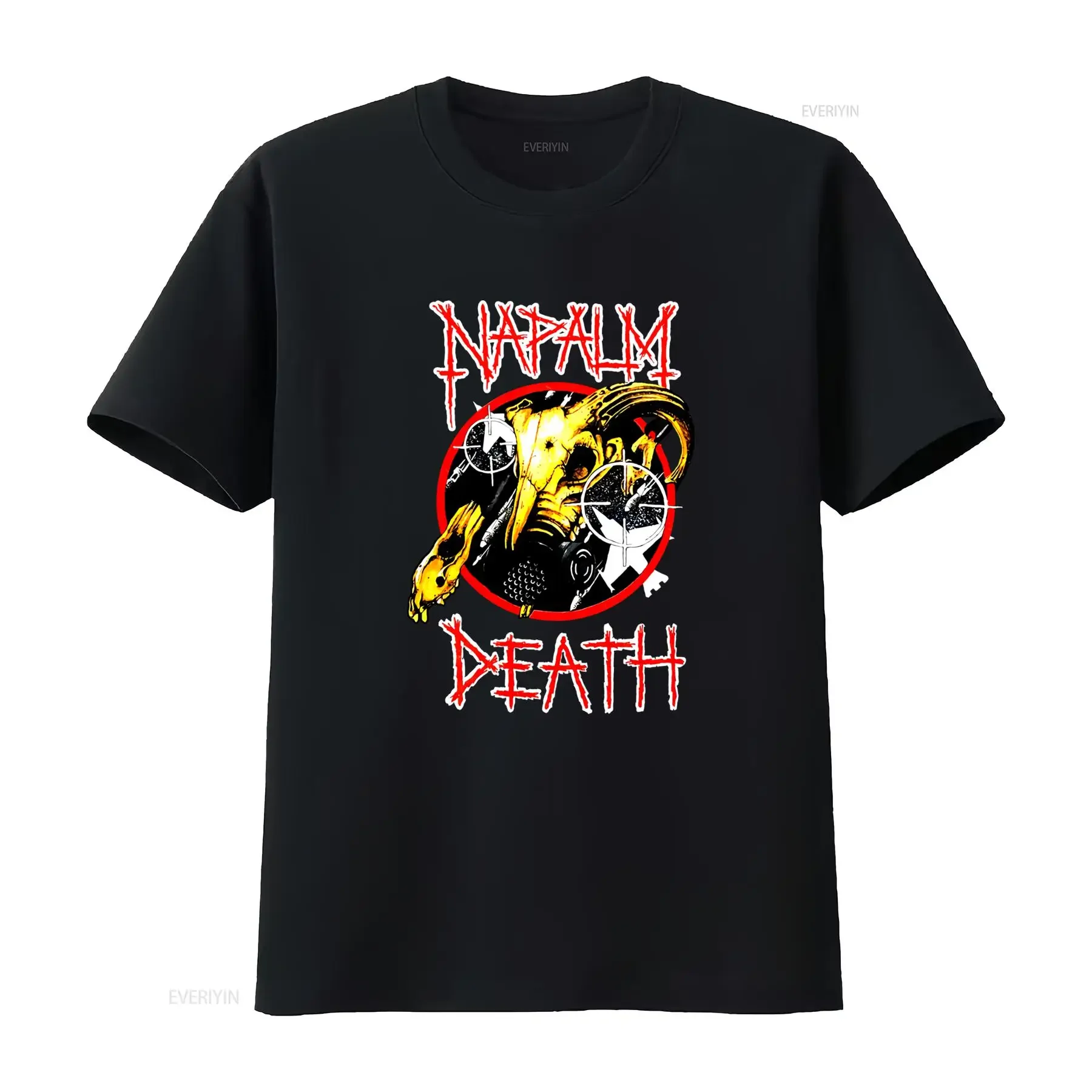 Vintage Napalm Death Rock Band T Shirt Skull Gas Mask and Target Design Perfect for Metal Fans vintage Washed designer clothes