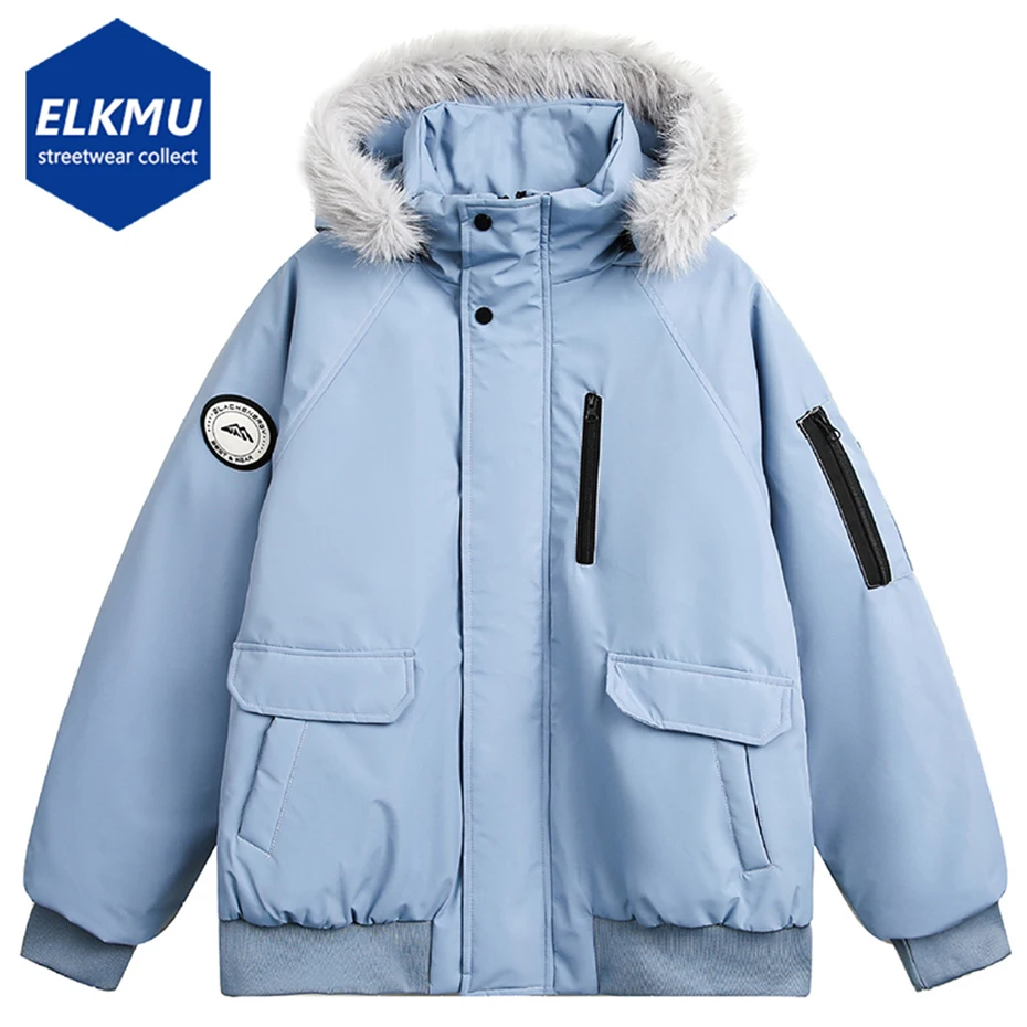 

Men Winter Jackets Fur Collar Warm Parkas Coats Thicken Hooded Jackets Casual Loose Padded Jackets Outwear
