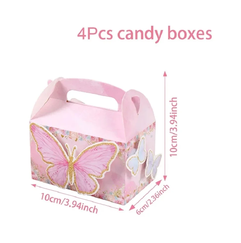 Farfalla Party valigia Candy Gifts Bags sacchetto di imballaggio per biscotti Happy Birthday Party Decor Kids Baby Shower Girl ButterflySupplies