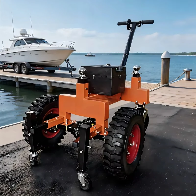 

New Orange 7500lbs Trailer Dolly Heavy 6-Wheel Power Mover 12V 12Ah 800W Electric Trailer Tug for RV Boat Caravan