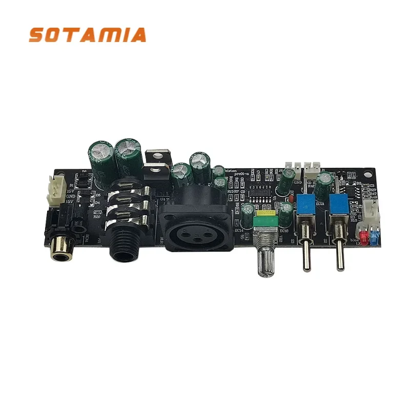 SOTAMIA HIFI Mono Pre-amplifier Tone Amplifier Audio Board TL074 OP AMP Treble Bass Adjustment Volume DIY Power Amplifier