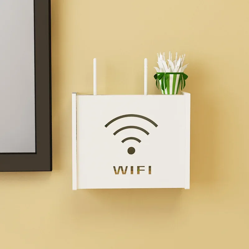 

Wireless Wifi Router Box PVC Wall Shelf Hanging Plug Board Bracket Storage Box EUROPE Style Storage Boxes Bins