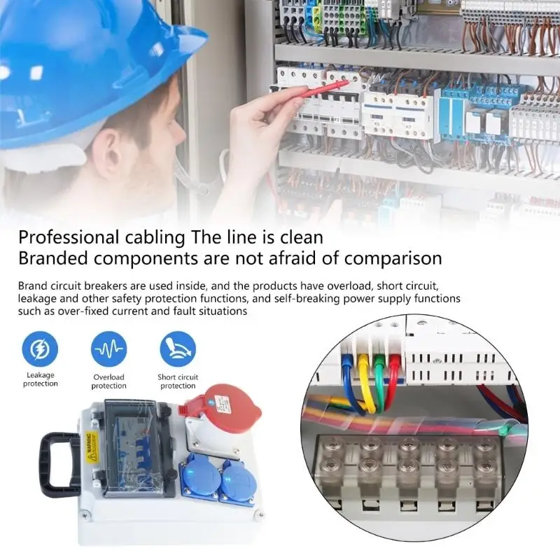 Y1UD Waterproof Wall Power Distributors With Socket Portable Outlets Box Outdoor Industrial Socket Box Easy to Install