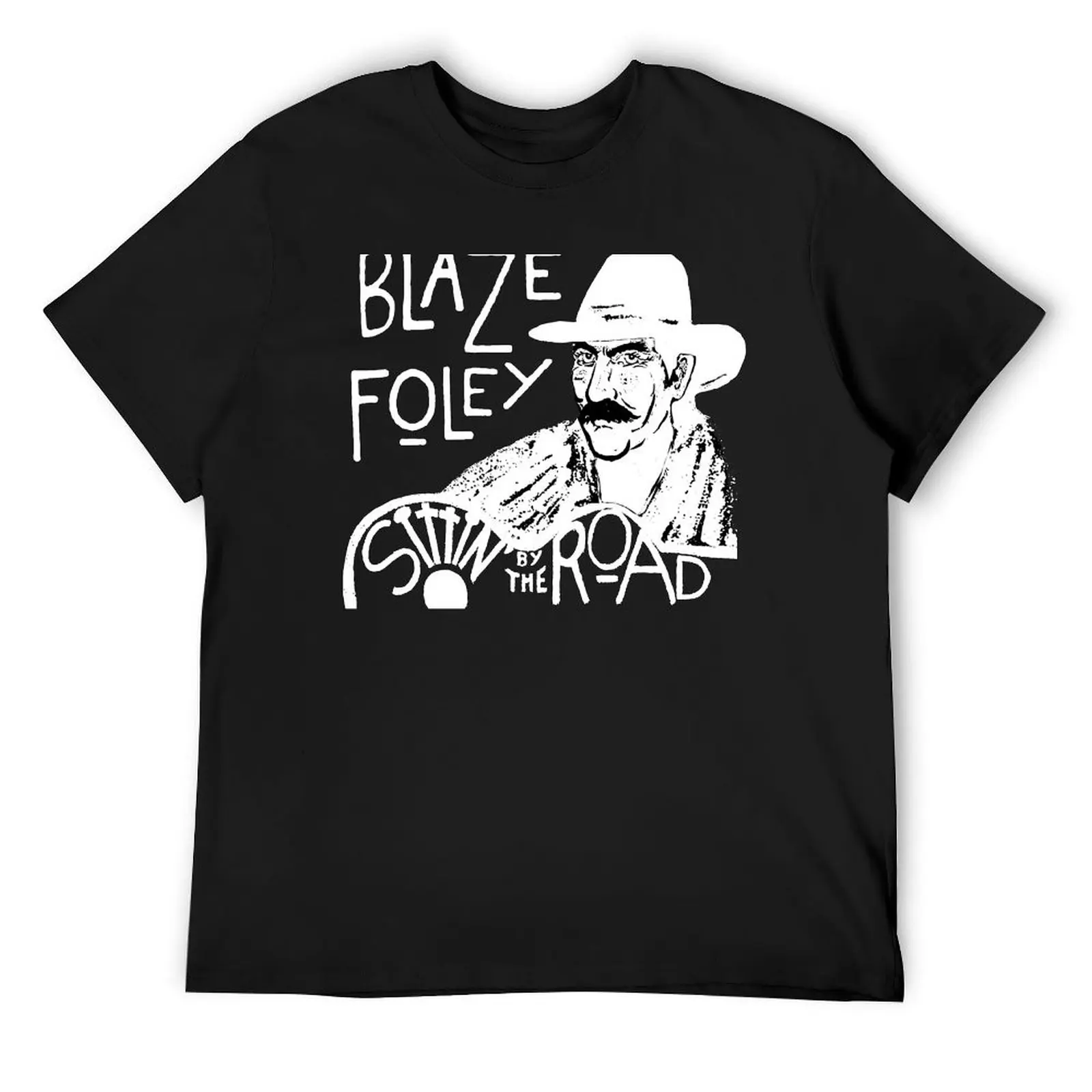 Blaze Foley - Sittin By The Road (white ink) T-Shirt anime figures customs shirts men graphic