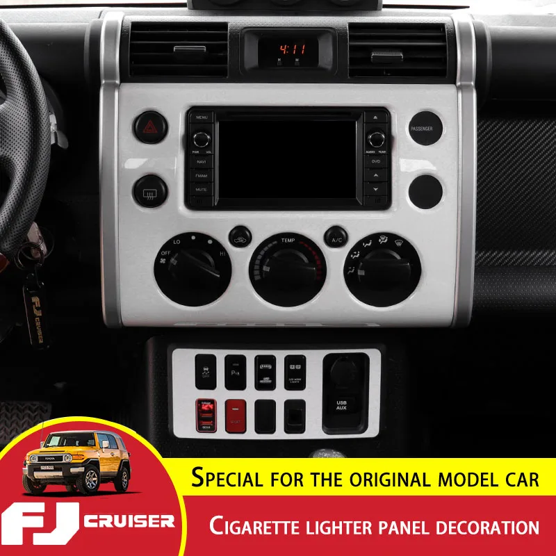 For Toyota FJ Cruiser Central Control Driving Assistance Patch Decorative Panel Cigarette Lighter Cruiser Interior Accessories