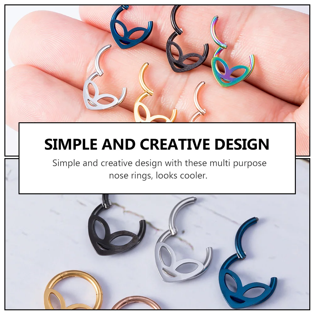 

3Pcs Stainless Steel Nose Rings Reliable Body Piercing Jewelry Simple Creative Design Souvenirs Creative Nasal Nail