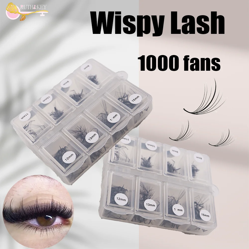 

Ruthkey Wispy Loose 1000 Fans Lash 5D 7D 9D Pointy Thin Base Hybird Promade Russian Volume Spike Premade Fake Eyelash Extension