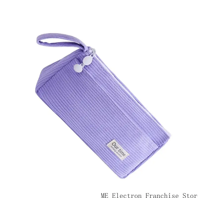 T5EA Bolsa bolígrafo pana doble capas 2 Bolsa lápiz compartimento para estudiante