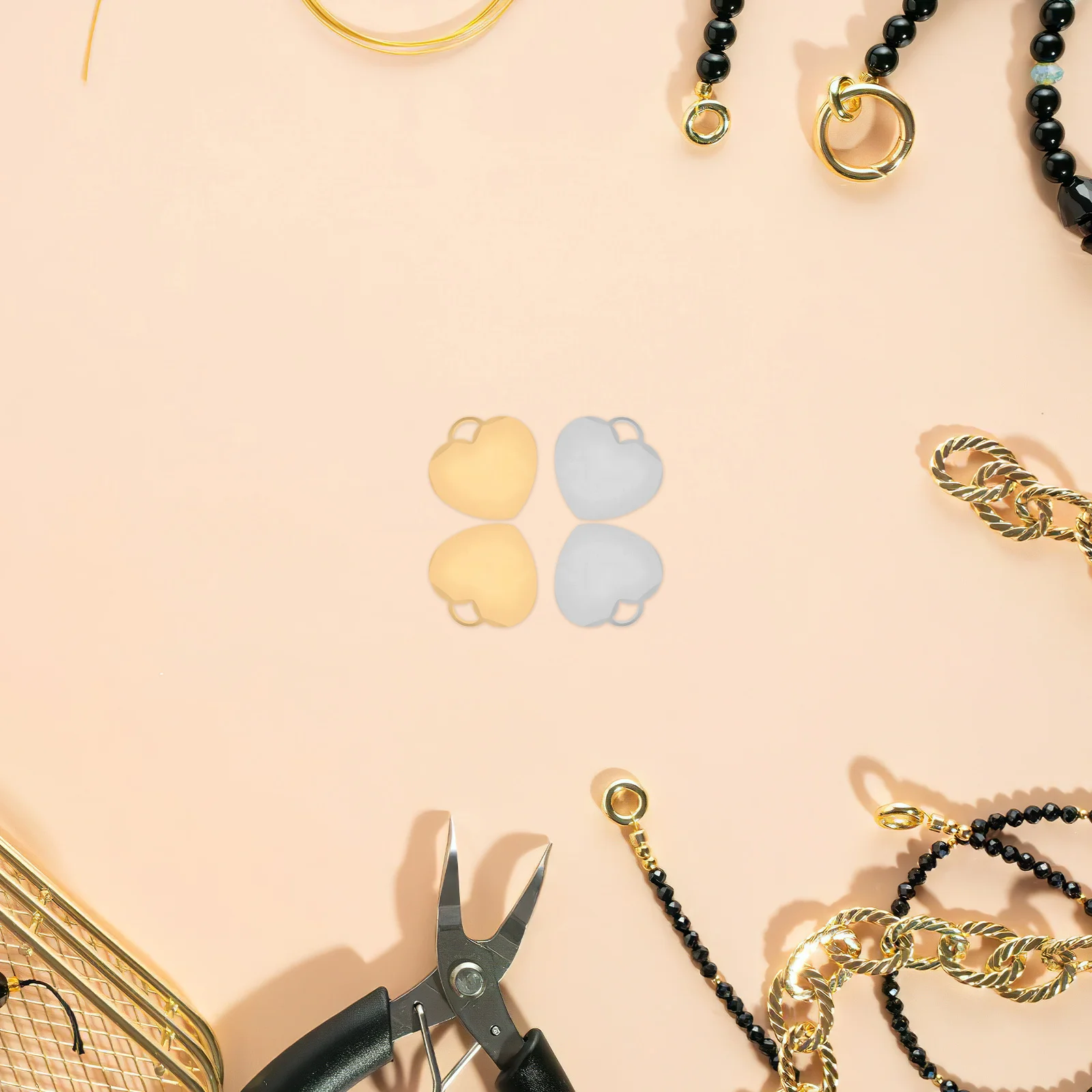 

20pcs Heart Shaped Pendants Jewellery Making Stainless Steel Blank Charms For Engraving Diy Necklace Bracelet Keychain - Metal