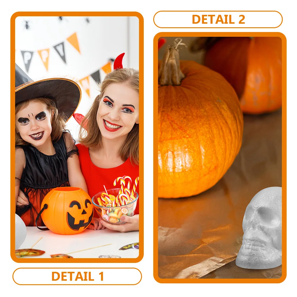 

12Pcs Skull Head Hanging Decor Halloween DIY Foam Skulls Decorative Hanging Heads Party Supplies Halloween Ornaments