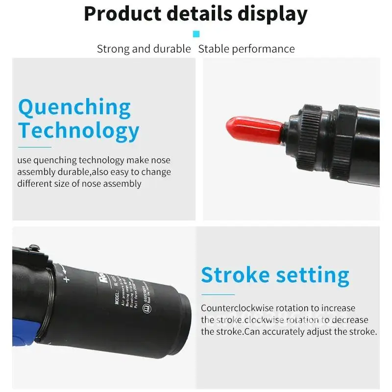 Lightweight Pneumatic Riveter Automatic Rivet Nut Gun M3 to M12 Hydraulic Industrial Quick Riveting Tool Upgraded RL-6312