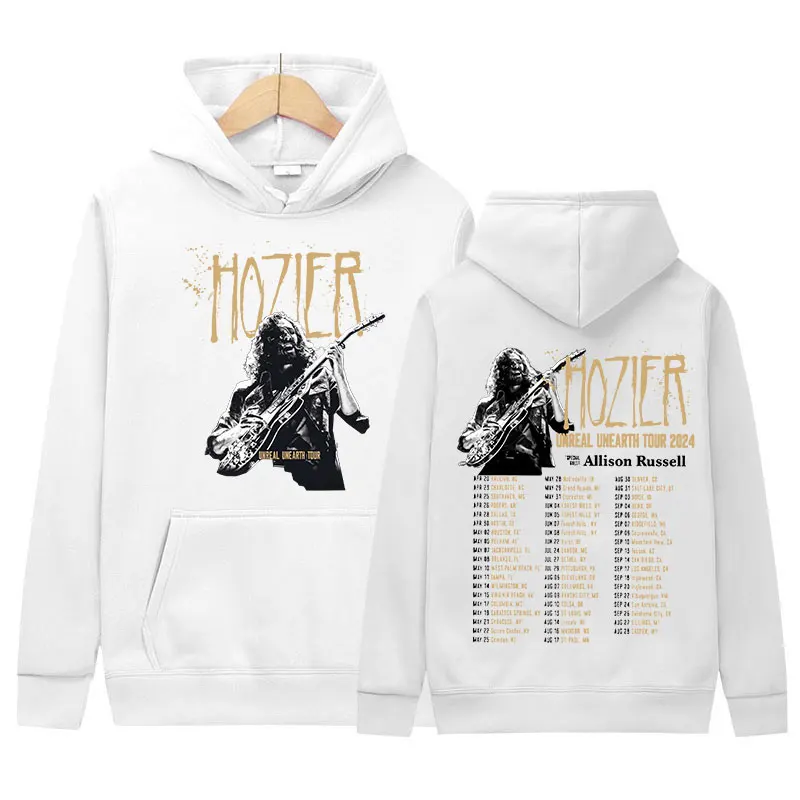 Singer Hozier Unreal Unearth Tour 2024 New Hoodie Men's Rock Hip Hop Vintage Pullove Oversized Sweatshirts Man Gothic Streetwear