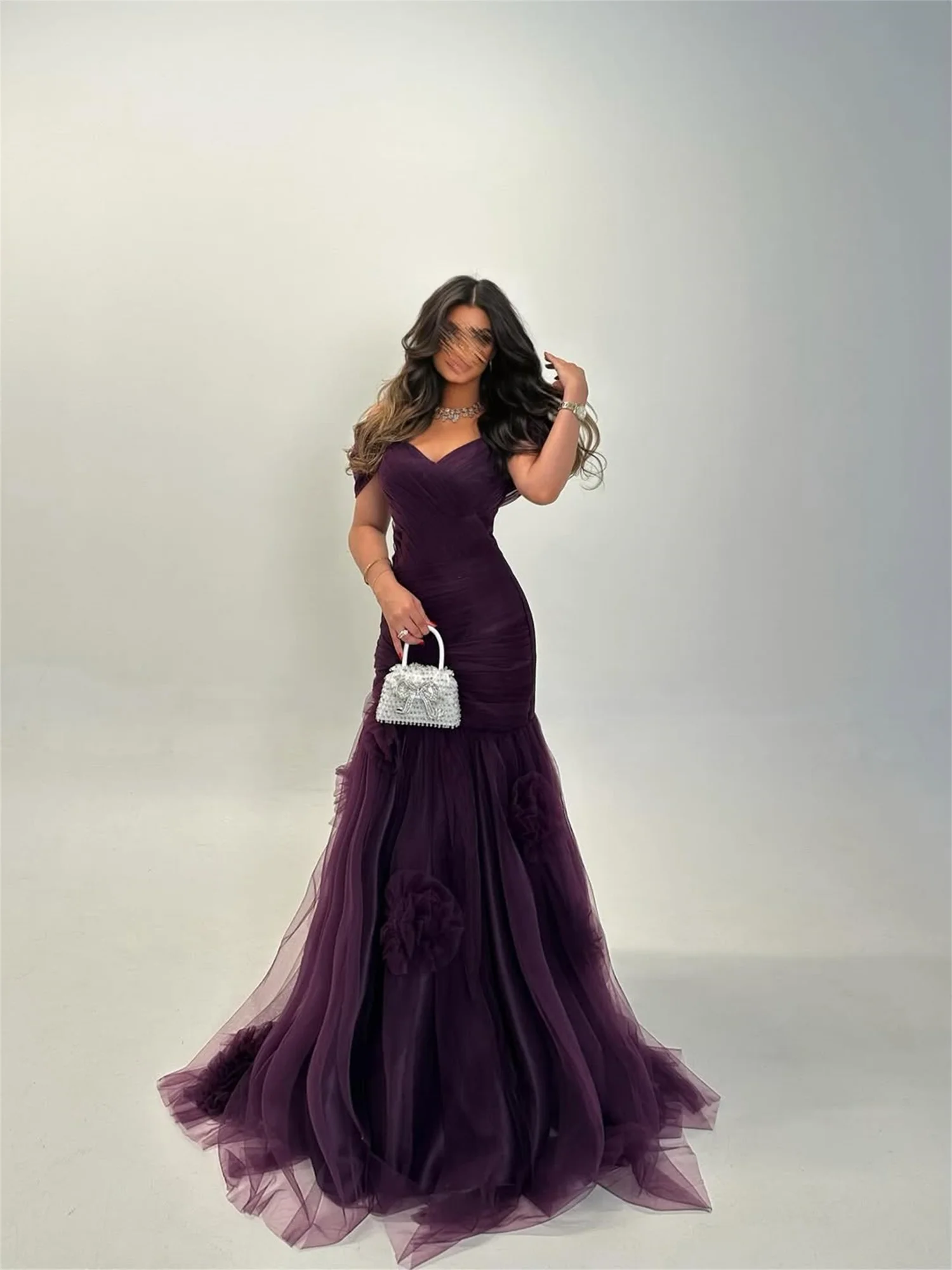 EDECPBM فساتين سهرة Beautiful Prom Dresses Store Luxurious Women's Evening Dresses 2025 Luxury Purple Customized Mermaid Dress