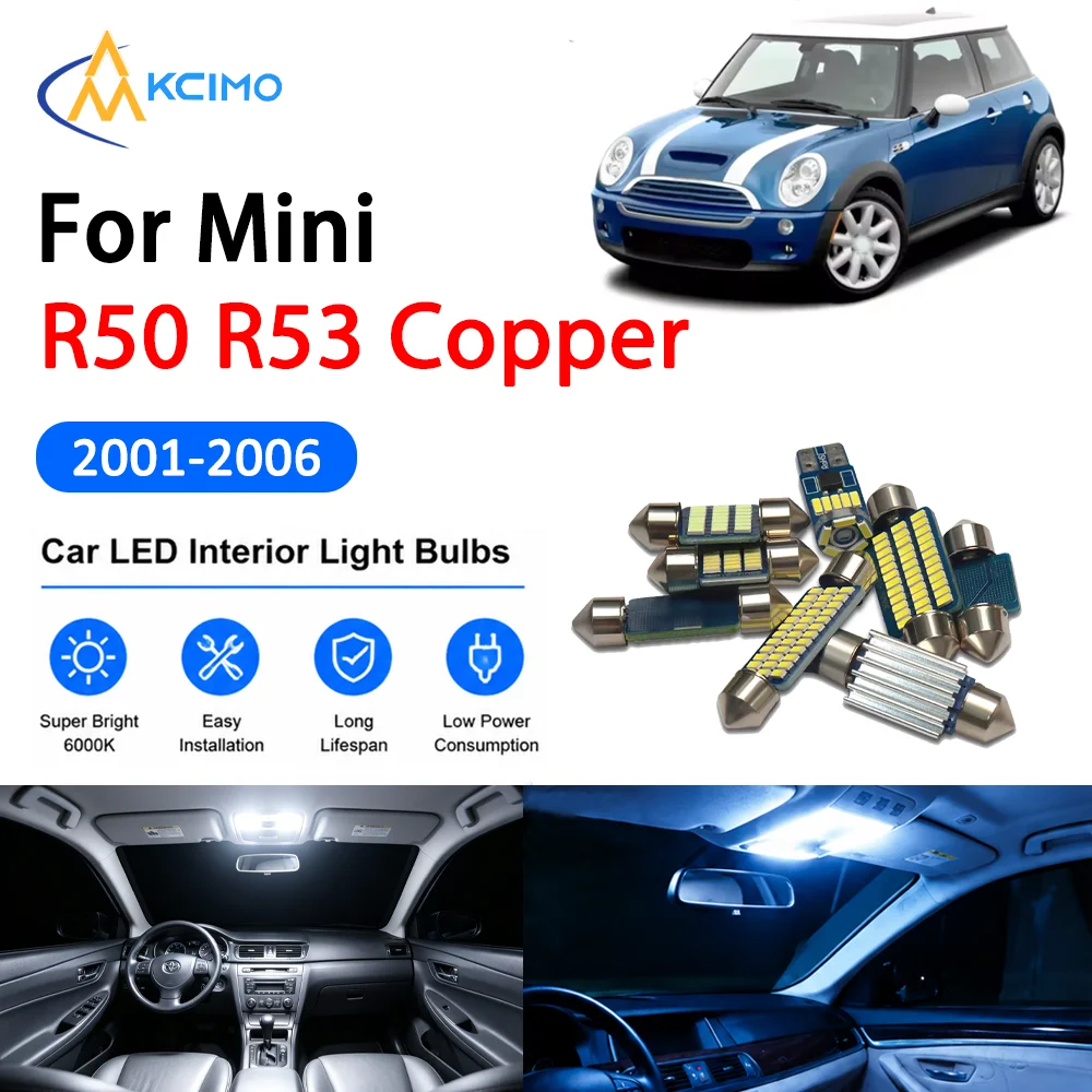 Complete LED Interior Dome Light Kit For Mini R50 R53 Copper 2001-2006 Door Courtesy Bulb Canbus Interior Safer LED Lights
