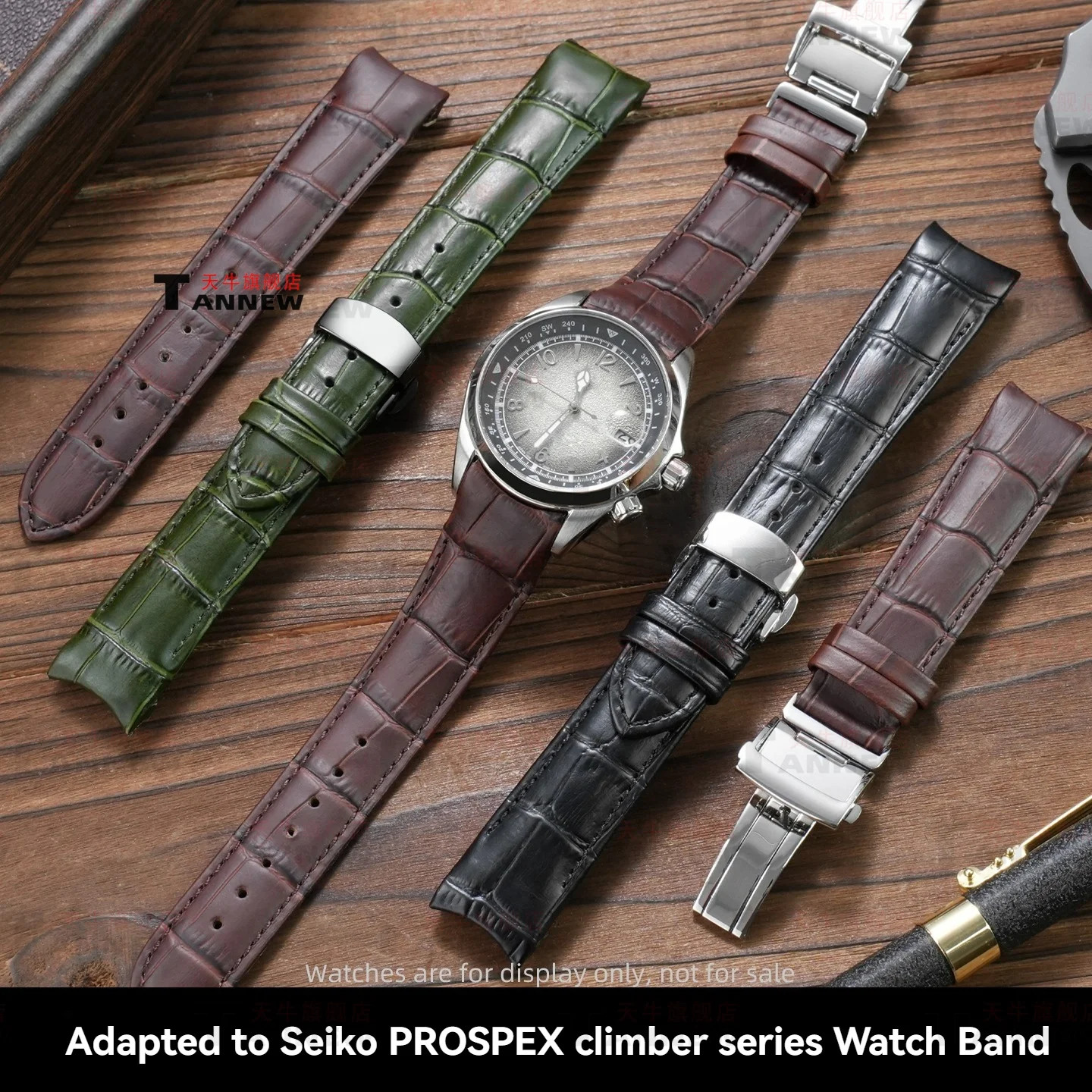 20mm Full-Grain Cowhide Leather Watch Strap for Seiko Alpinist SPB155J1 121J1 SBDC091 Premium Deployment Buckle Replacement Band