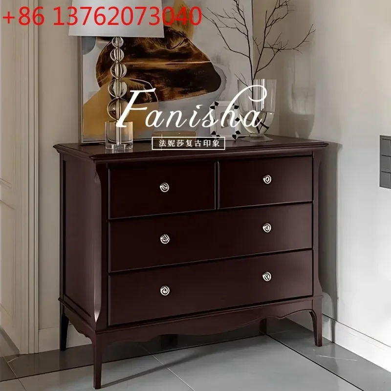 American light luxury solid wood chest cabinet, front door entrance cabinet integrated storage cabinet