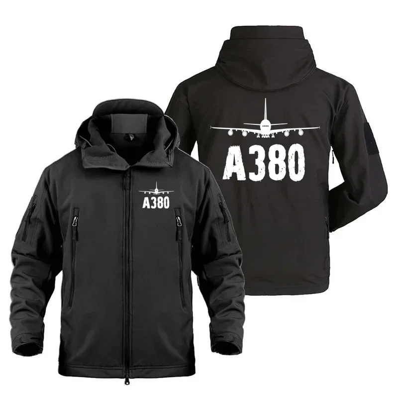 

Fleece Warm SoftShell Tactical Shark Skin Pilots A380 Aviation Aircraft Outdoor Military Hooded Men's Coats Jackets