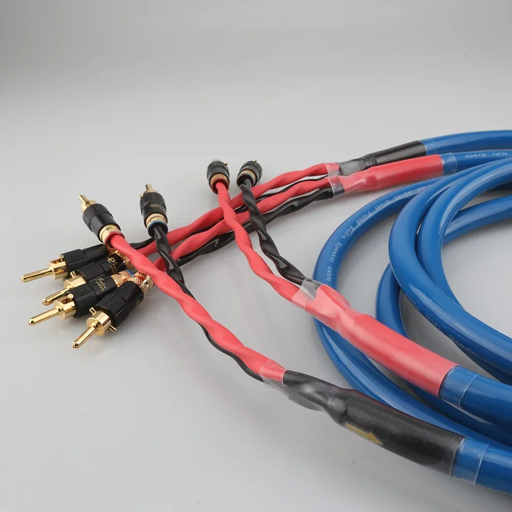 

Pair AS180 Audiophile Speaker Cable OCC Copper Silver Plated G5 HiFi Loudspeaker Cable for Enhanced Sound Quality