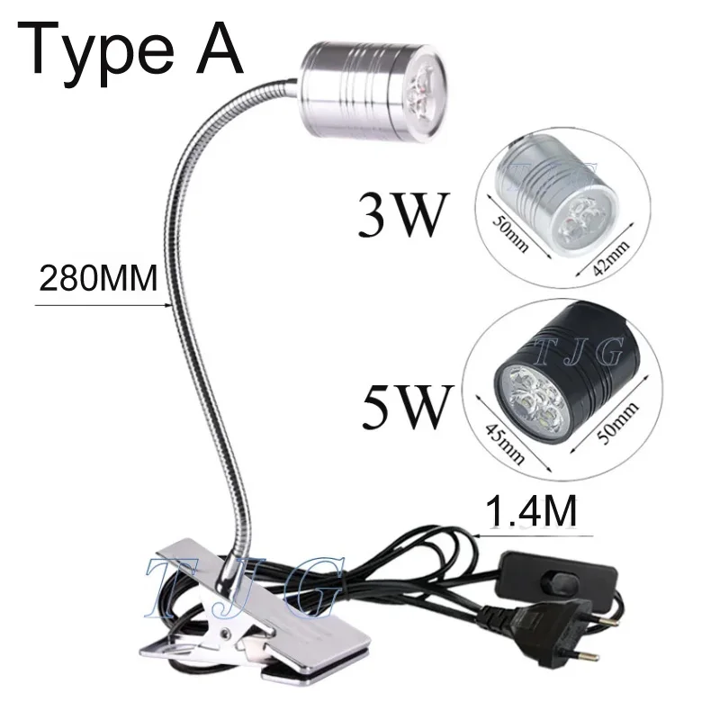 Black Silver Light Body 360 Degree Angle Adjustable wall light AC110V 220V LED Wall lamp 3W 5W Modern Bedroom Bedside Lamp