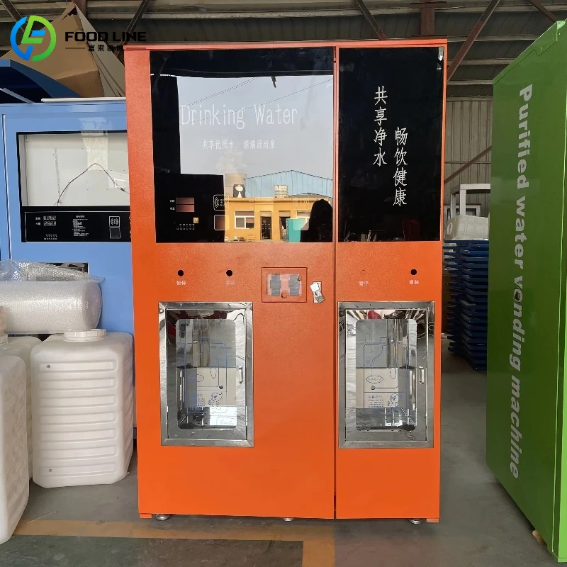 

24-часовой торговый автомат с чистой водой для самообслуживания с QR-кодом, банкноты, монеты, наличные, оплата, индивидуальный заказ на открытом воздухе