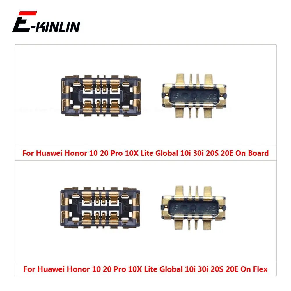 2pcs\lot For Huawei Honor 10 20 Pro 10X Lite Global 10i 30i 20S 20E Battery Clip Contact Pins Holder On Mainboard Flex Cable