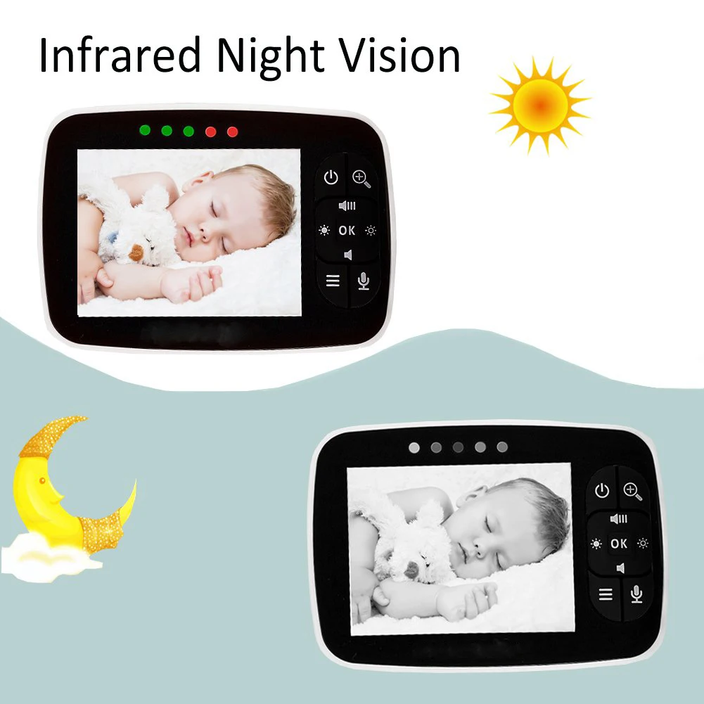 

3.5inch Wireless Intercom Temperature Display Baby Monitor Night Vision Home Security CCTV Camera BabySitter