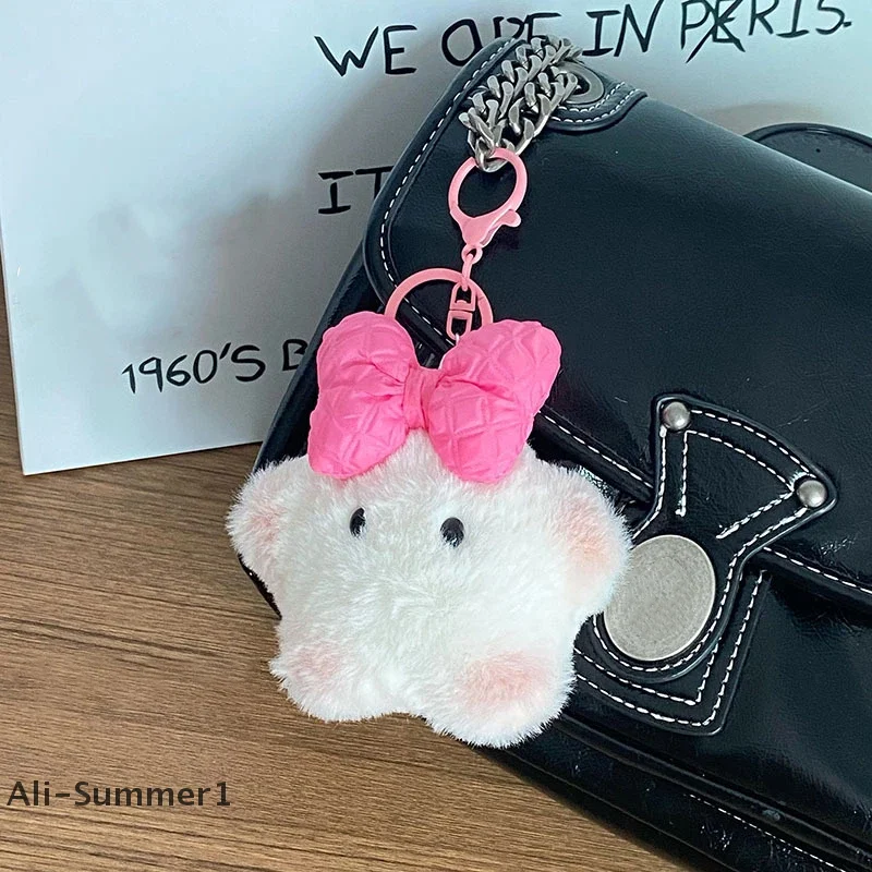 

【E】Kawii Писк Лук Звезда Плюшевый Брелок Милая Мягкая Пентаграмма Кукла Подвеска Брелок Сумка Украшения Плюшевые Игрушки Для Девочек Подарки