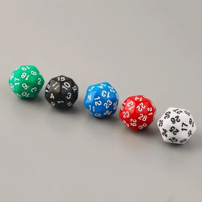 G8TA 5PCS/PACK Акриловые кубики 30 Священных D30 Различные цвета скульптура Полиадральные кубики