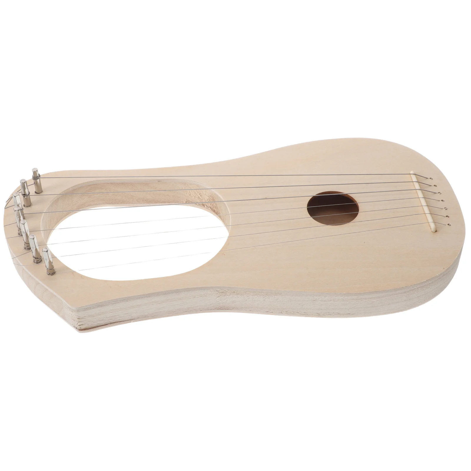 

1Set DIY Wooden Lyre Harp Kit Beginners Build 7 String Instrument Soundboard Musical Craft Assemble Easily DIY Wooden Lyre Harp