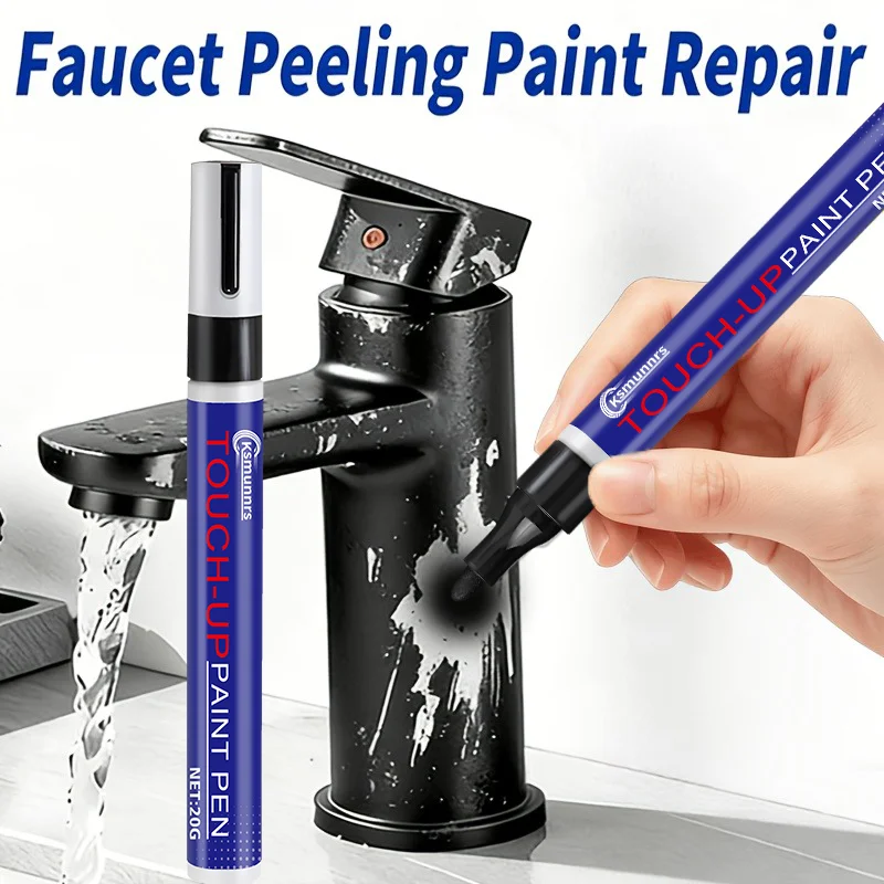 Faucet Paint Repair Pen - Scratch Repair for Metallic Paint, Metallic Touch-Up Paint Pen. Suitable for Gold, Silver, and Black P