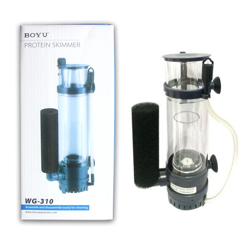 BOYU Protein Splitter Water Protein Skimmer Pump100-150L Marine Saltwater Aquarium Accessories 220V WG-308 6W / WG-310 8W