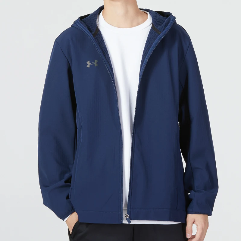 

Спортивная куртка Under Armour, мужская флисовая тканая куртка с капюшоном, ветрозащитная повседневная спортивная одежда для активного отдыха 22600401-408