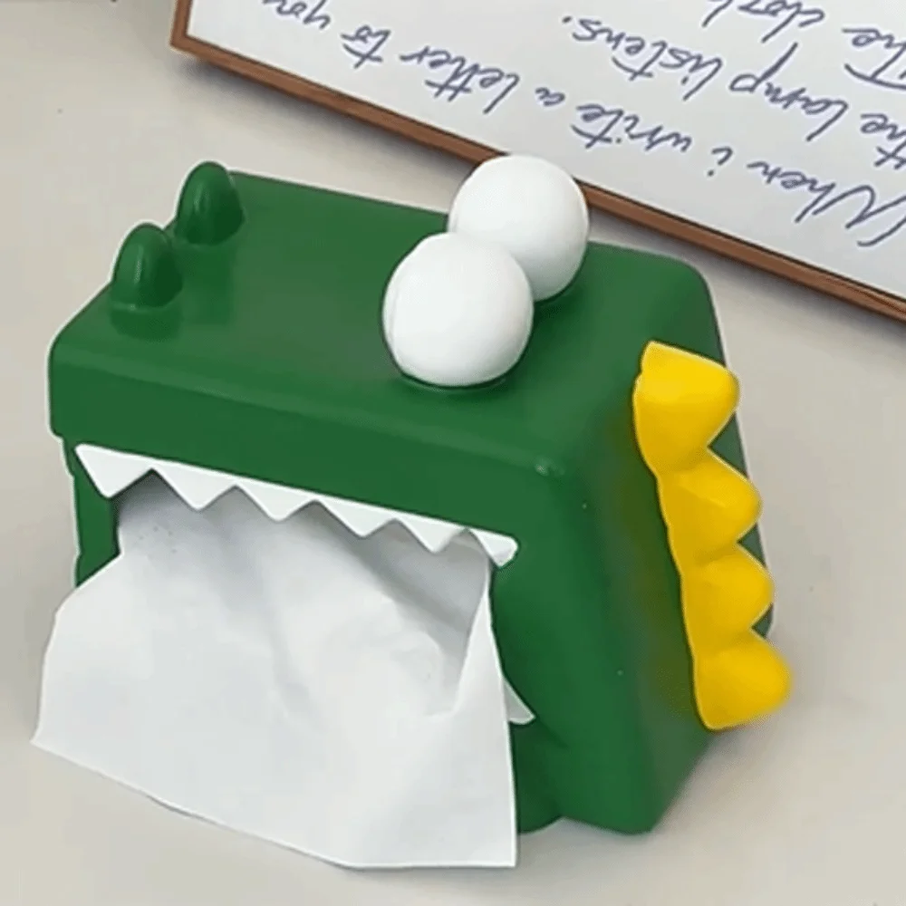 

Figure Model Crocodile Tissue Box Decorative Collectible Tissue Box Ornament Cartoon Cute Crocodile Napkin Holder Children/Kids