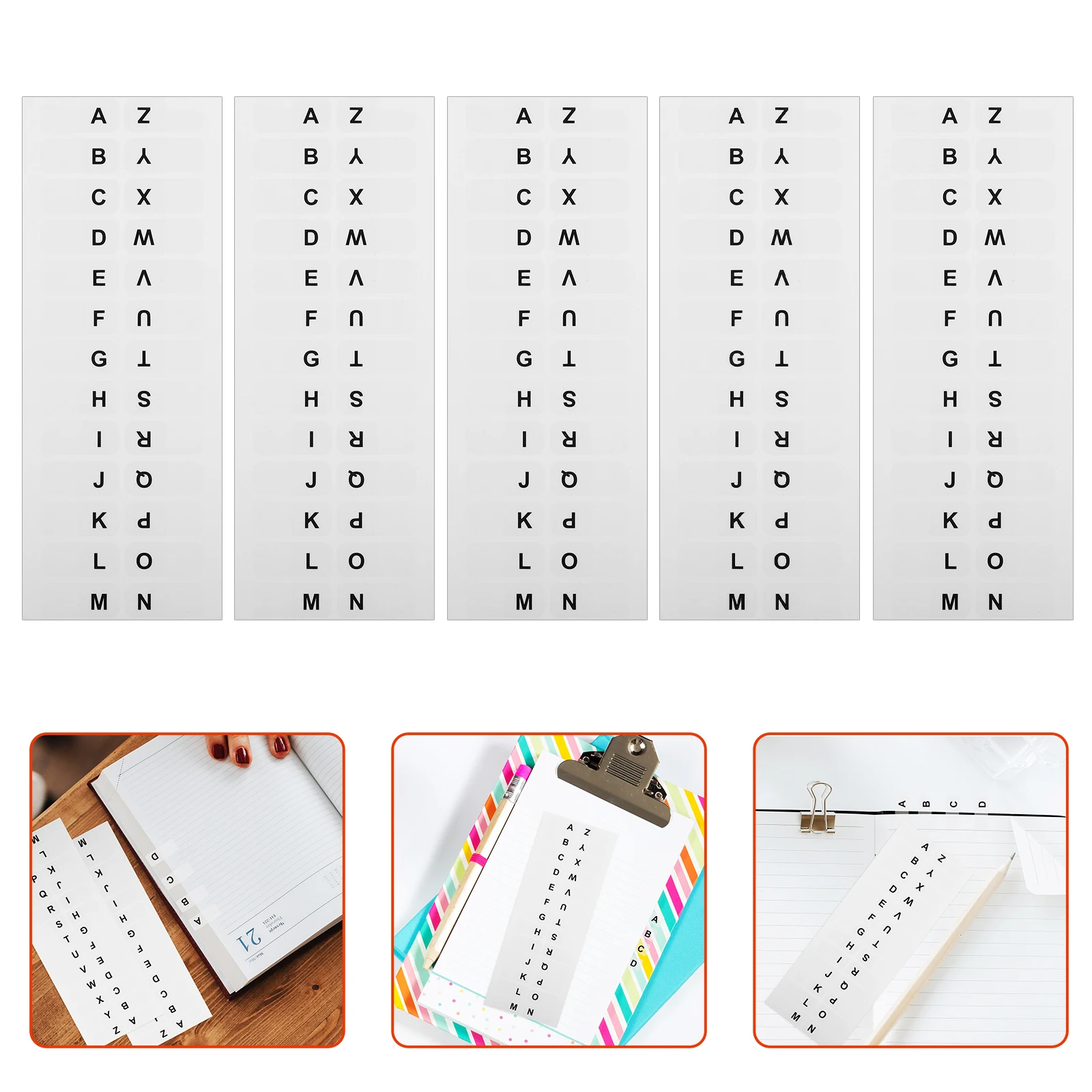 

364 Pieces White Alphabet Index Labels 25x12.5mm Book Page Markers Tabs for Notebooks Organizing Stickers Storage Friendly