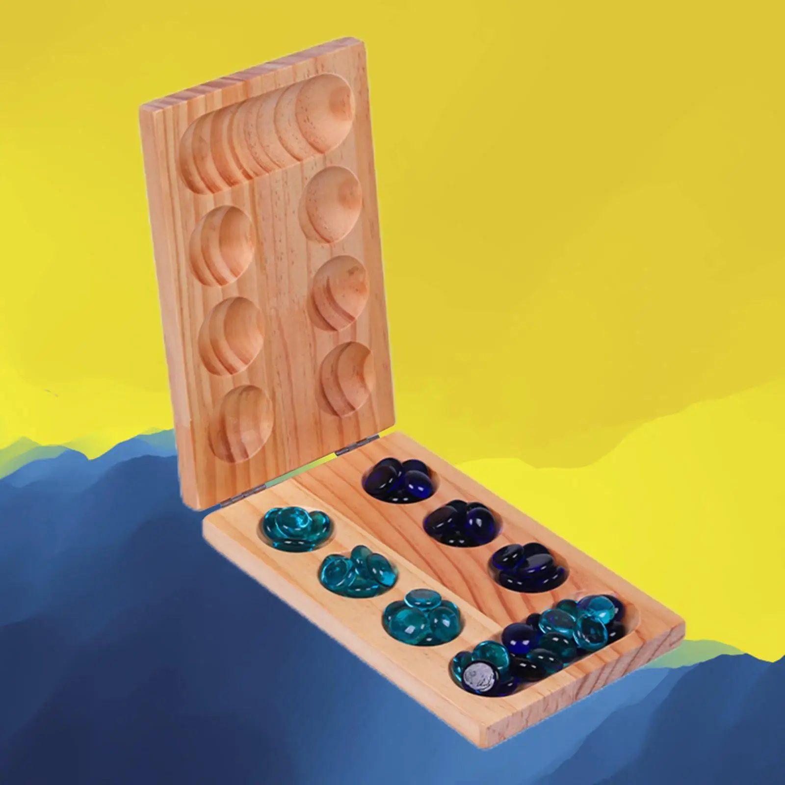 Engage In Fun And Education Solid And Durable Mancala Board Game With Stones Impeccable Gifts