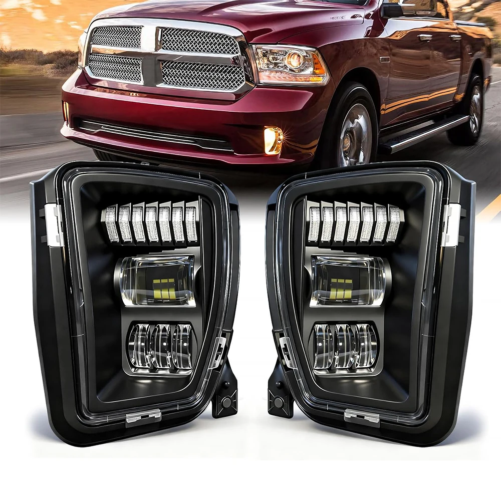 

Светодиодные противотуманные фары для Dodge Ram 1500 2013-2018, дневные ходовые огни, указатели поворота, комплект противотуманных фар для Ram 1500 Classic 2019-2021