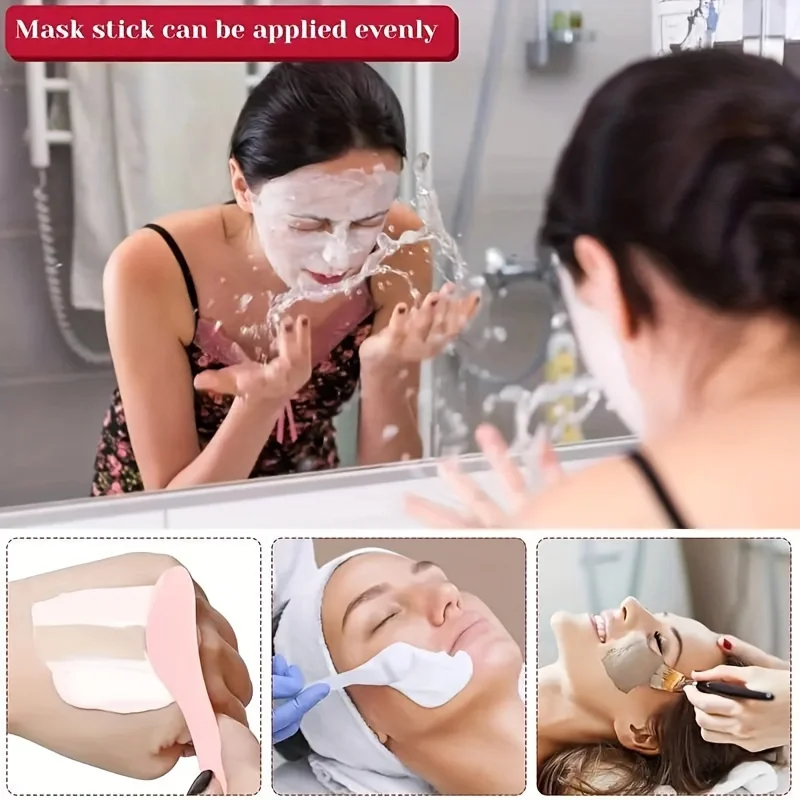 1Set Facial Brush Mask Bowl Spoon Set Mask Brush Bar DIY Beauty Tools Mixing Tools Skin Care Makeup Supplies Woman Facial Tools