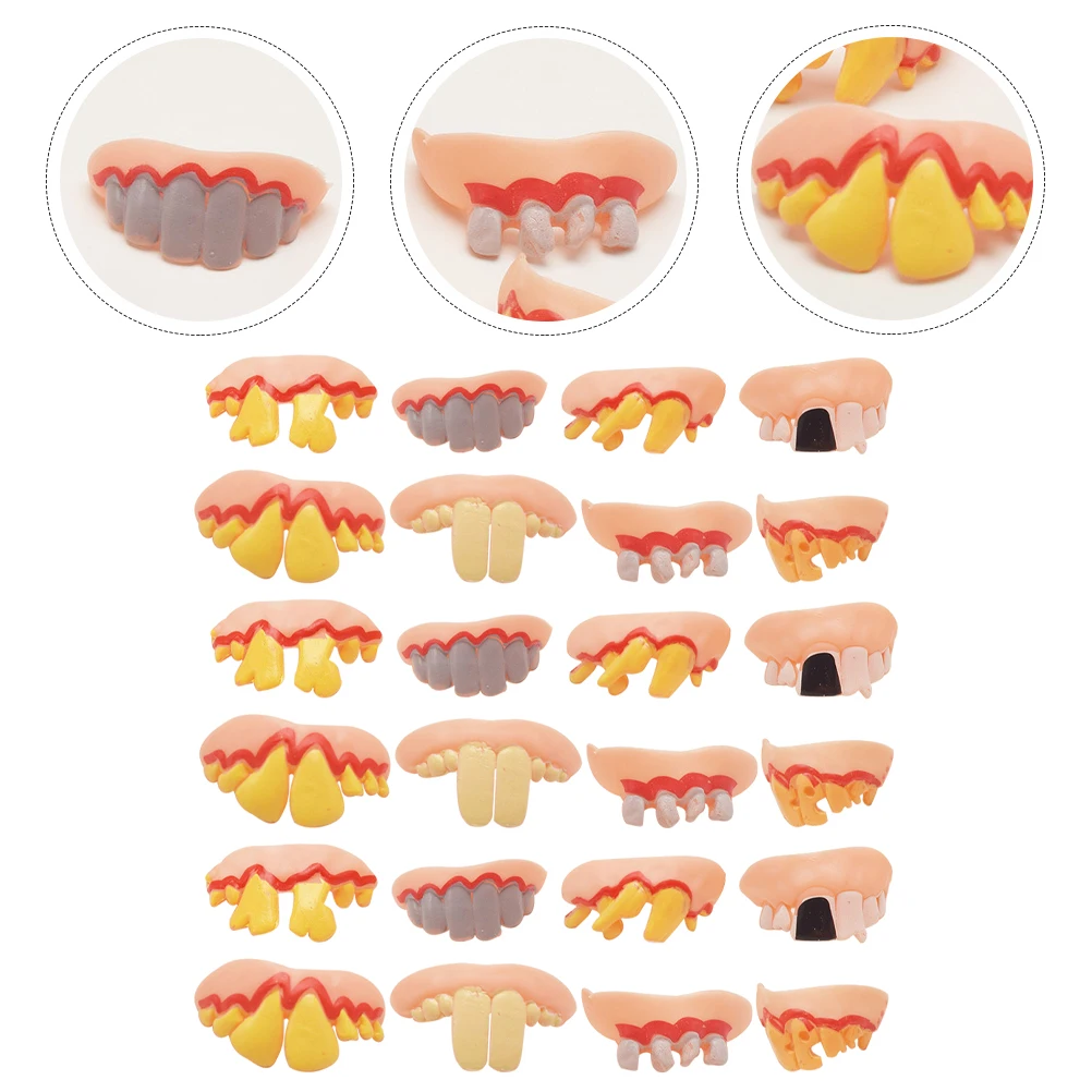 30 個偽の歯入れ歯ソフトラバーハロウィンコスチューム歯小道具子供パーティー用品コスプレ醜いカーニバルふり