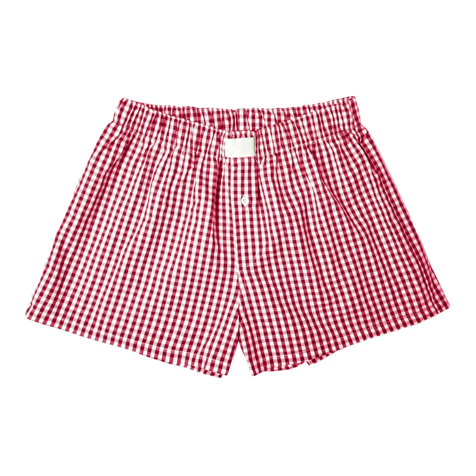 Y2K Retro Street Plaid Print Women Shorts Pajamas Summer Elastic High Wasit Sleepwear Short Pants Homewear Baggy Bottom Boxer