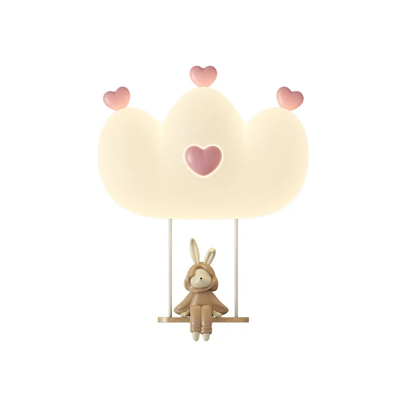 Creative Warm Modern Simple Wall Lamp Cream Style Cartoon Children's Creative Rabbit Room Bedroom Bedside LED Lighting Luminaire